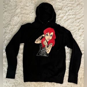 Vintage Princess Ariel Mermaid punk tattoo hoodie